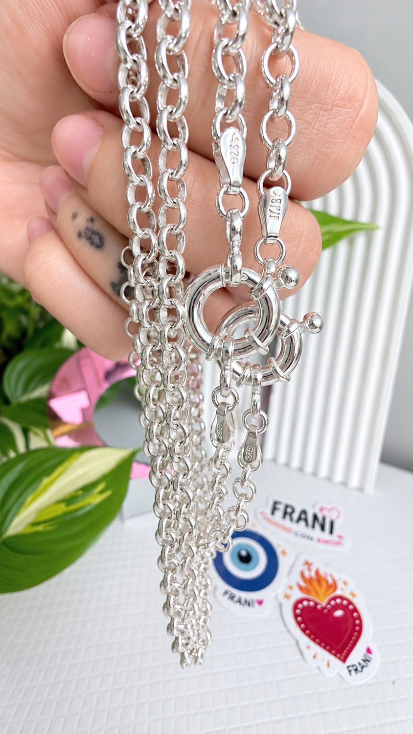 Chocker Macizo rolo M | 45 cm | Cierre marinero | PLATA925 |