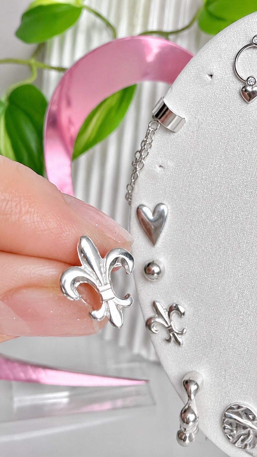 Par Flor de Liz | PLAT925 | con mariposa