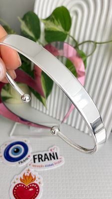 Esclava ancha Lisa | Abierta| PLATA925|