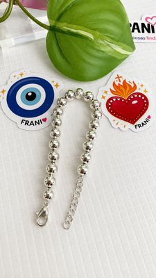 Pulsera Bolitas 8mm XL  |PLATA925| C-Extension