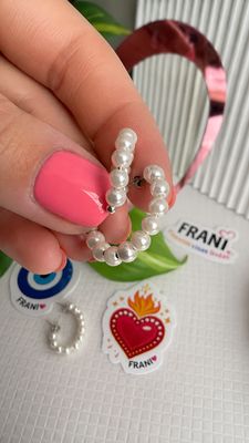 Medio Aro PERLAS con mariposa |PLATA925| 1,5Cm Ø