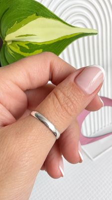 Anillo Clasico Media Caña  |PLATA925| Regulable