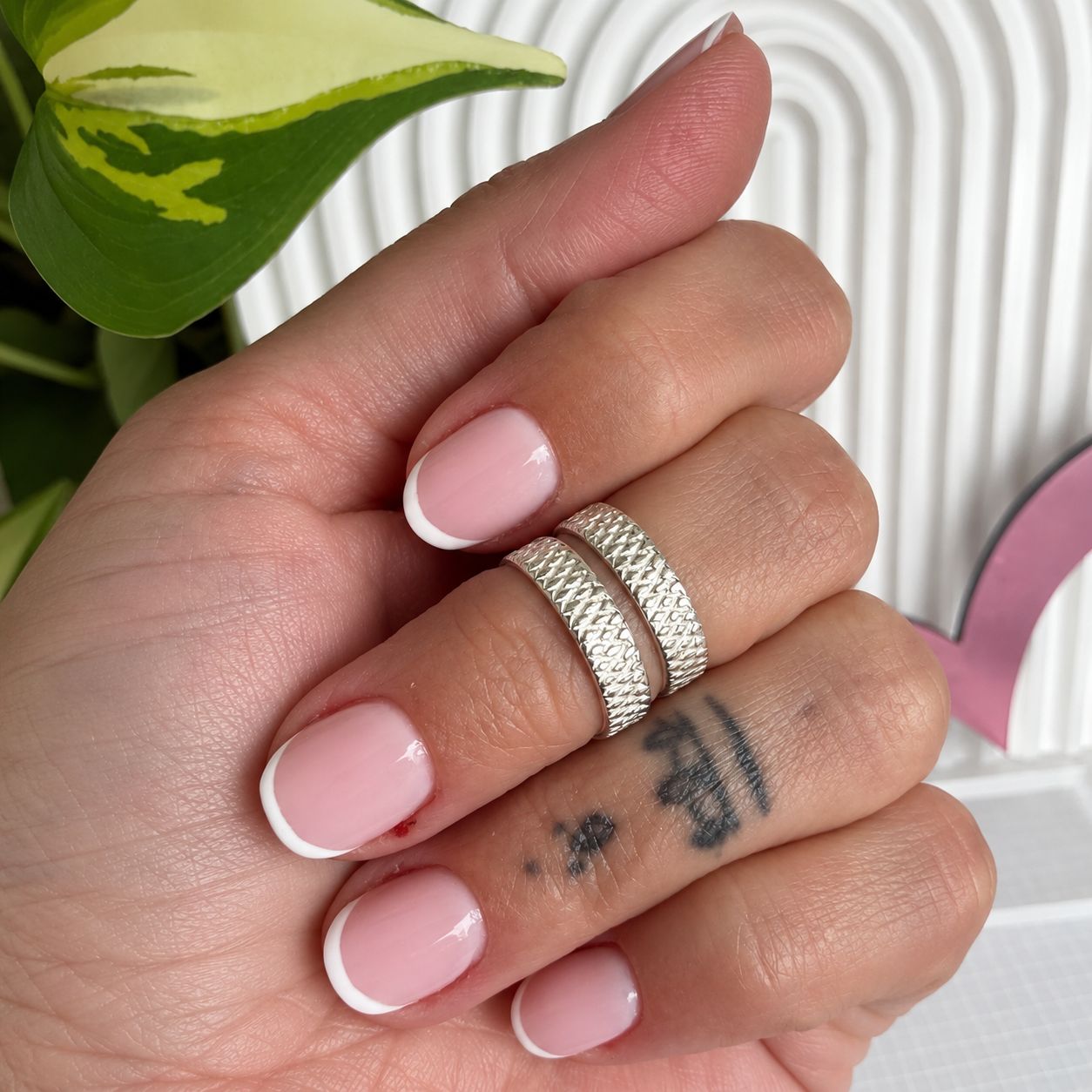 Anillo Midi textura Ancho |PLATA925| Regulable