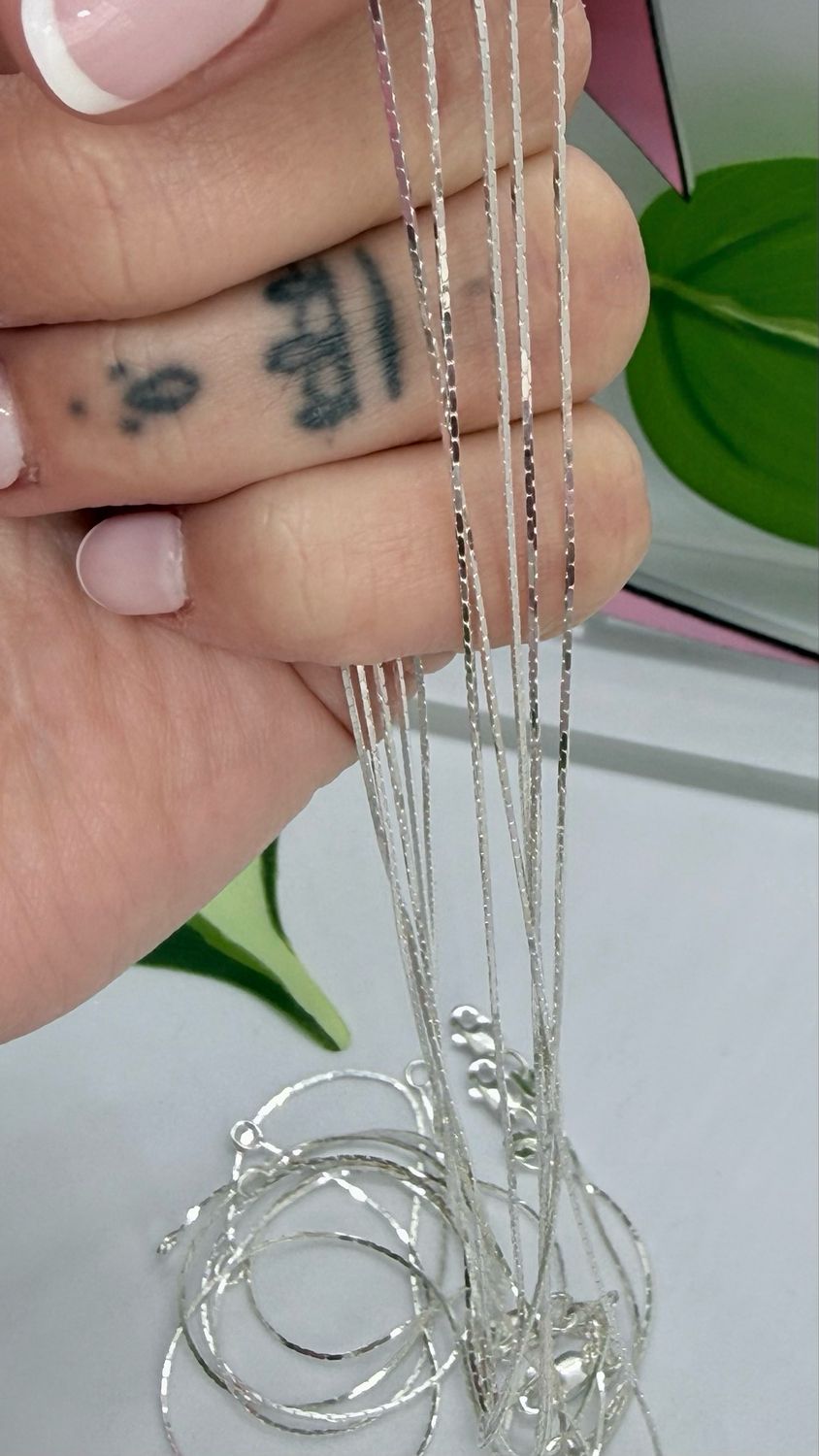 NUEVA✨Cadena Cola de Ratón Cuadrada |Plata 925| 50 cm