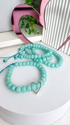 Pulsera Cristal Aqua, hilo con nudo regulable