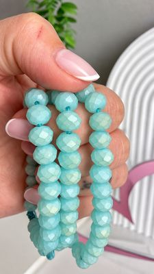 Pulsera Cristal Aqua, hilo con nudo regulable