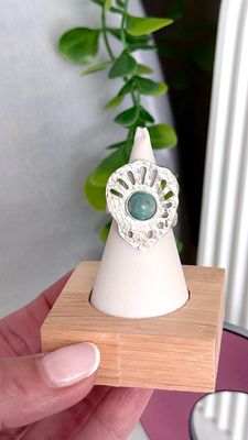 Anillo Amar Ostra | AMAZONITA | PLATA925 | Regulable