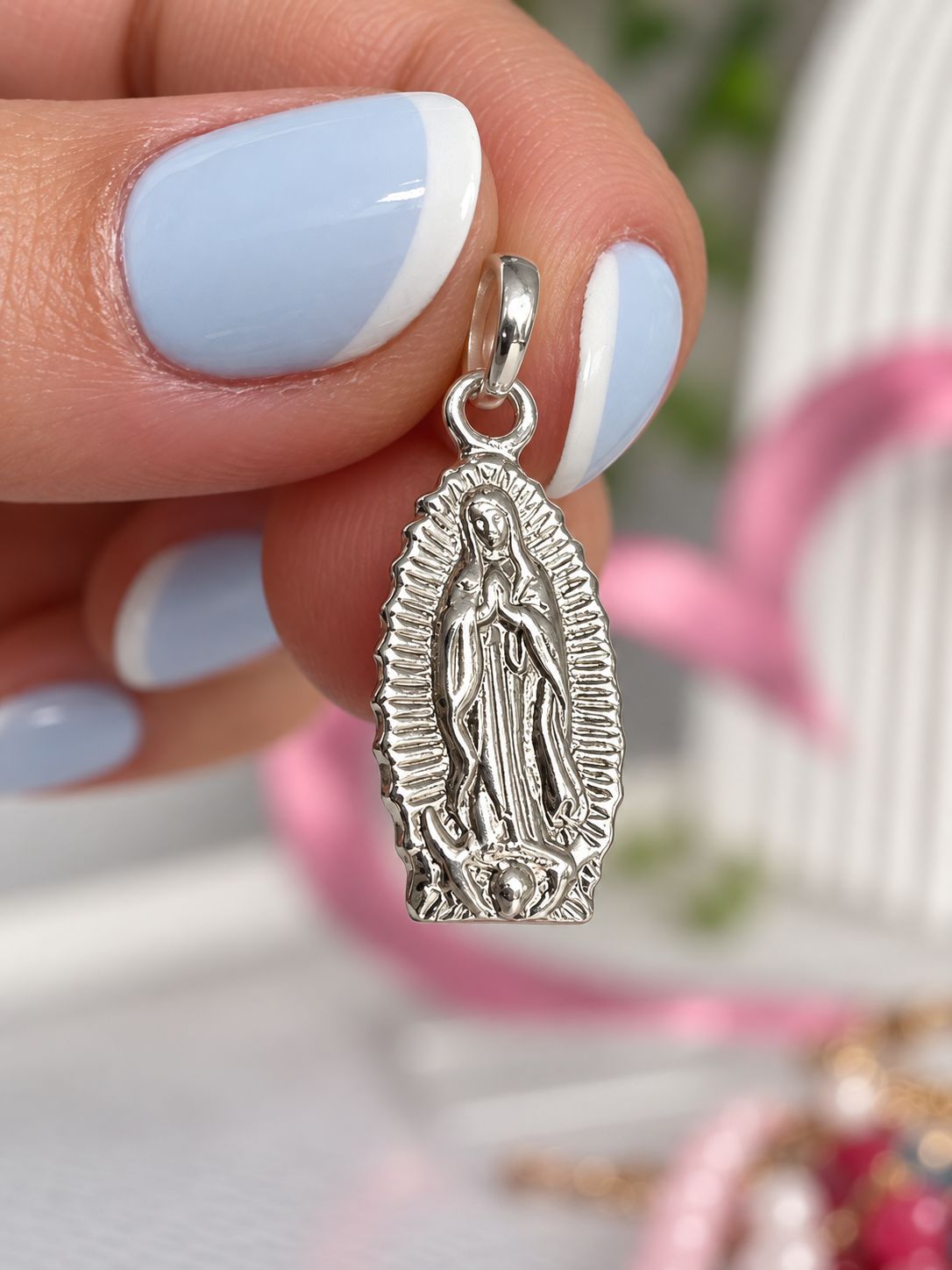 Mini Virgen de Guadalupe | PLATA925| 1.5 cm x 7 mm