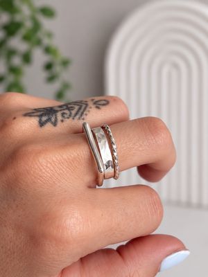 Anillo Ancho | Textura Martillado | PLATA925 | Por talle