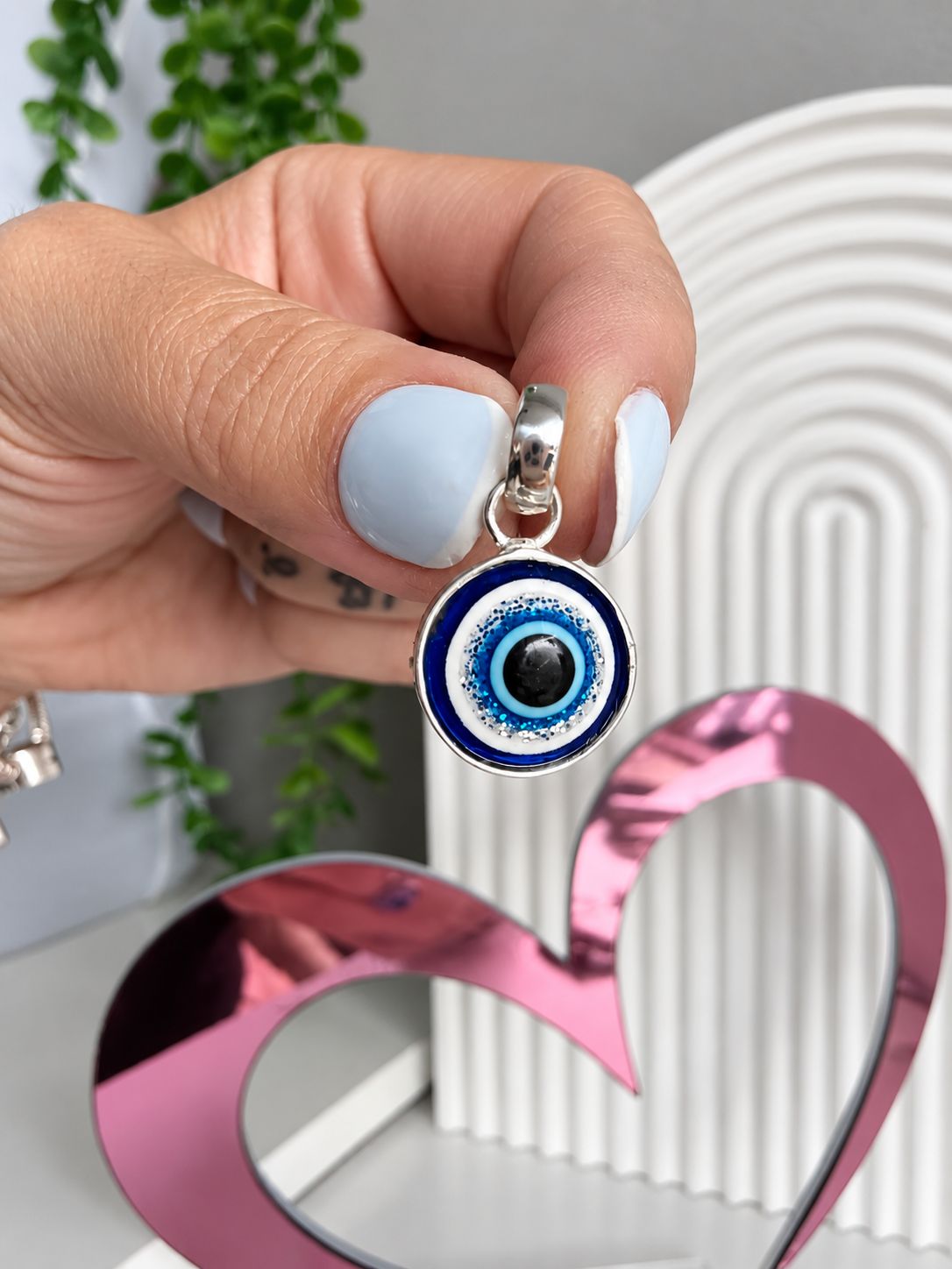 Ojito turco medio |Brilli| PLATA925| 13mm