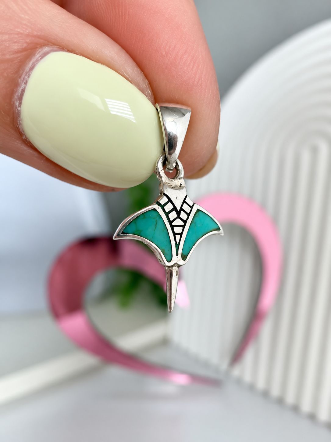 Dije Mantarraya turquesita  | PLATA925 |
