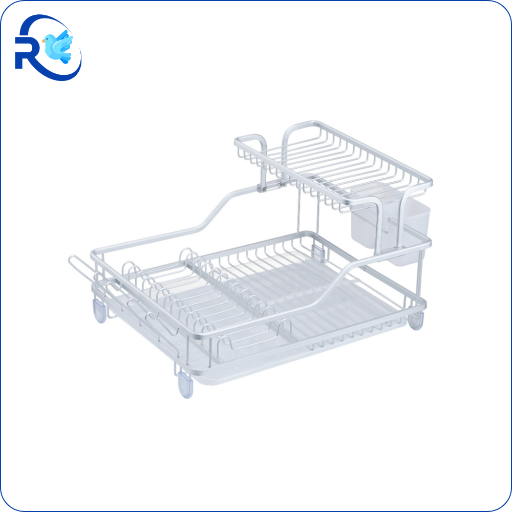 ARSHIA ALUMINUM DISH RACK WITH DRAINER 22*69 CM