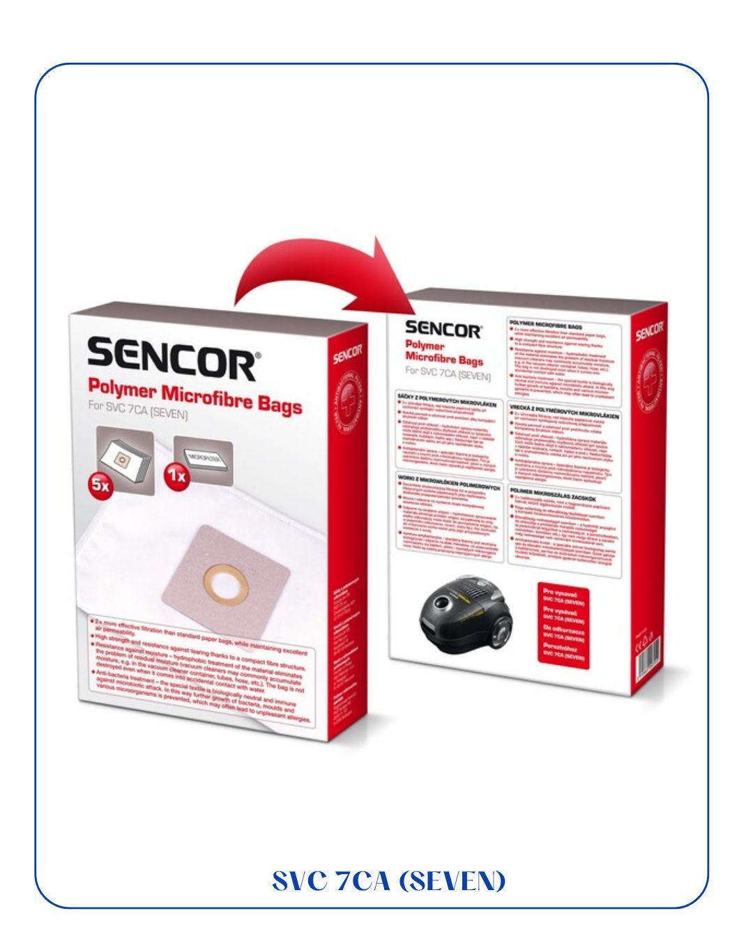 SENCOR SVC 7CA MICROFIBER VACUUM CLEANER BAGS