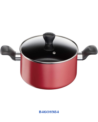 TEFAL SUPER COOK 9 PC SET, NON-STICK, THERMO-SIGNAL, RED