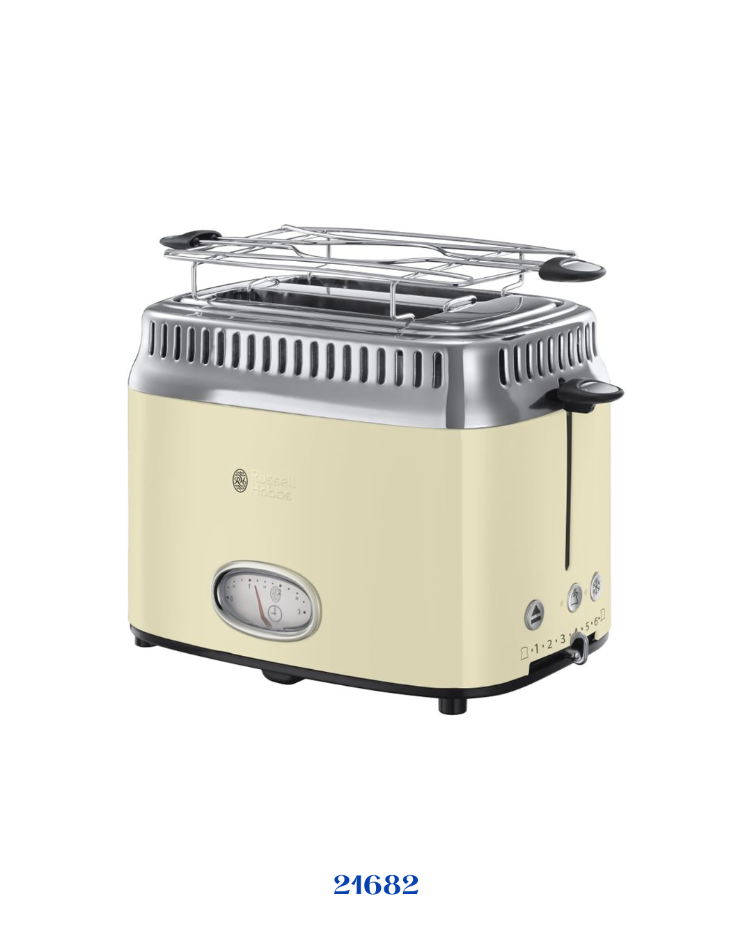 RUSSELL HOBBS RETRO VINTAGE CREAM 2 SLICE TOASTER 1300W