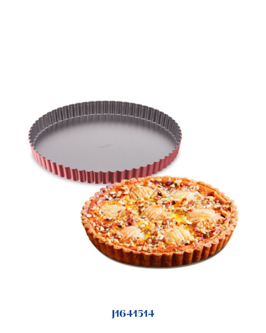TEFAL DELIBAKE RED CARBON STEEL REMOVABLE BOTTOM TART 28CM