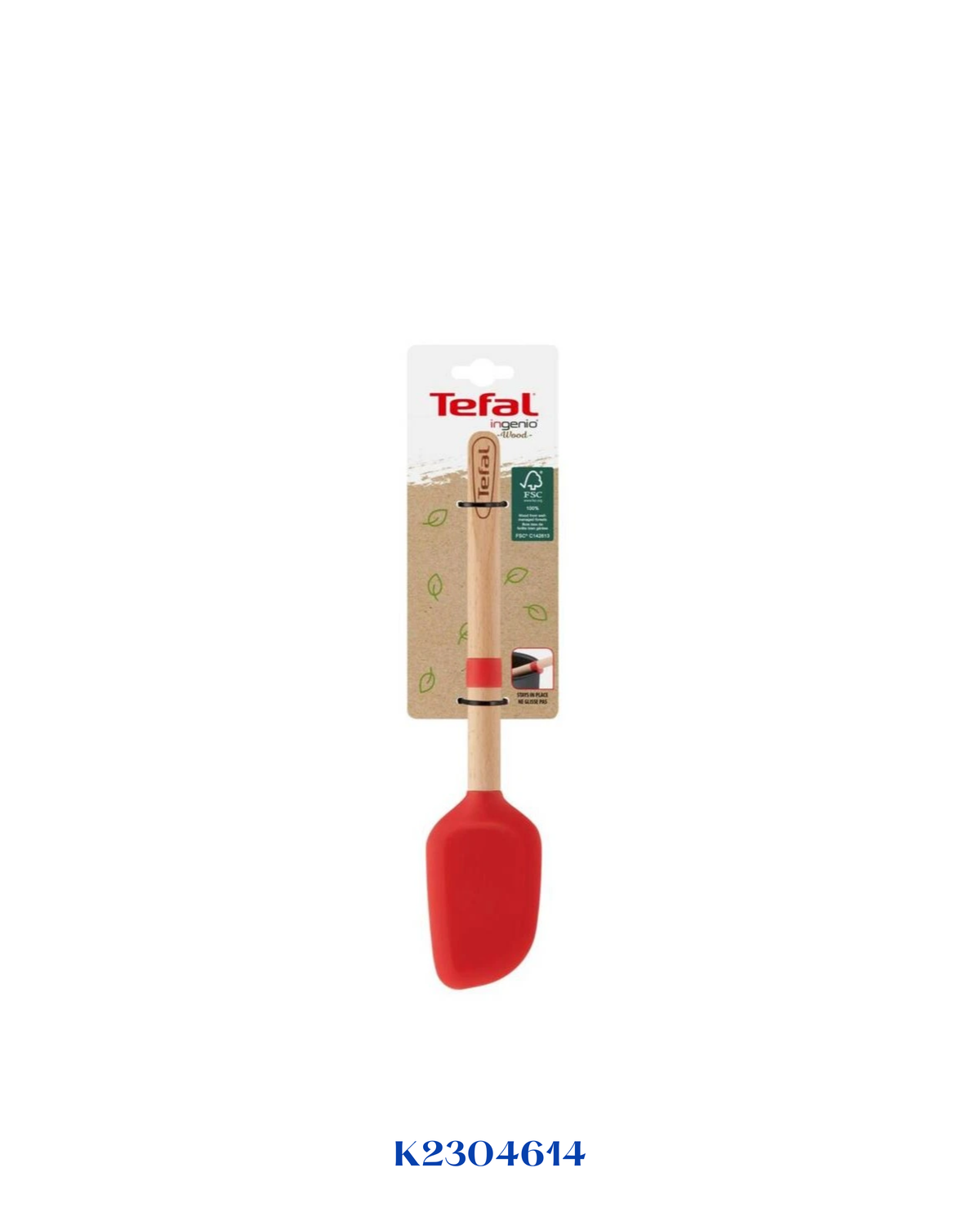 TEFAL INGENIO WOOD BLADE SPATULA 29.5CM- مبسط بشفرة تيفال
