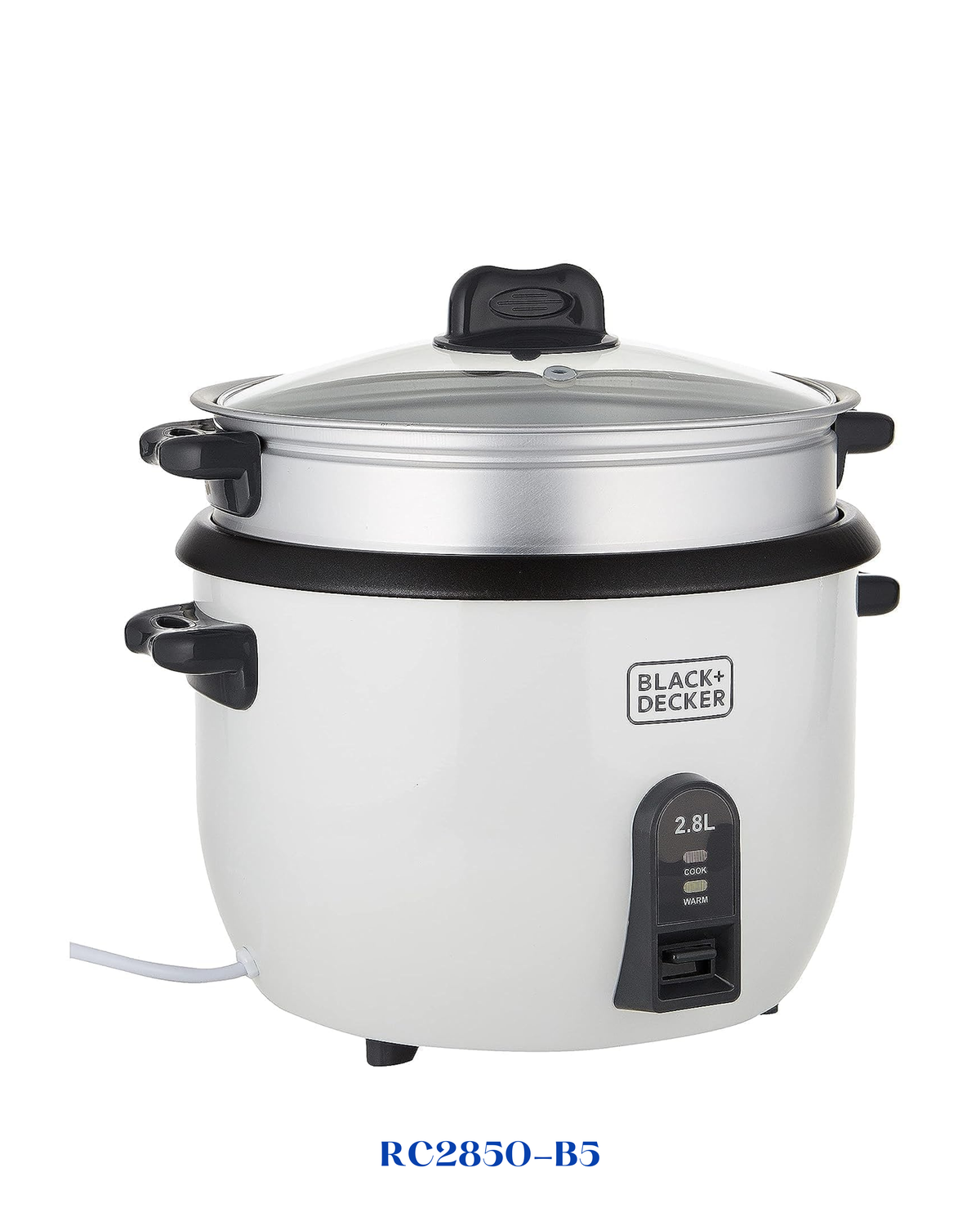 BLACK&amp;DECKER NON-STICK RICE COOKER WITH GLASS LID 1100W-2.8L