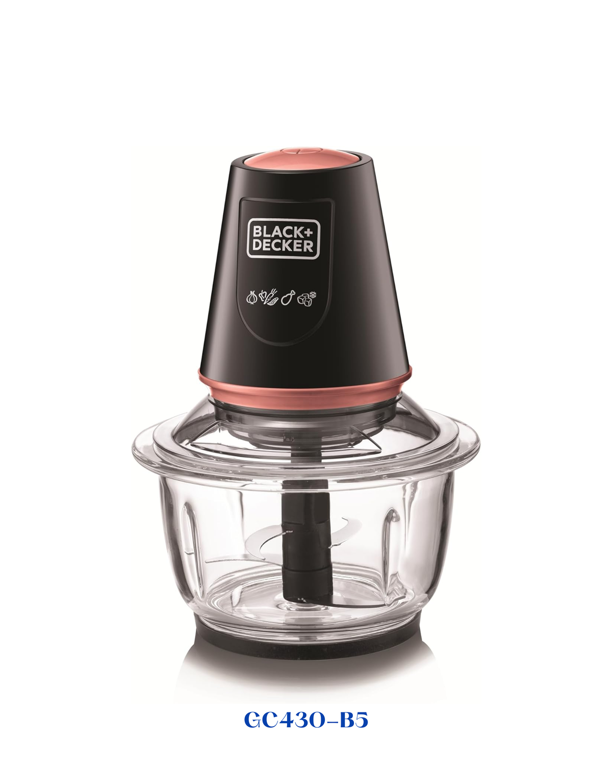 BLACK&amp;DECKER VERTICAL CHOPPER WITH GLASS BOWL 400W-1.2L
