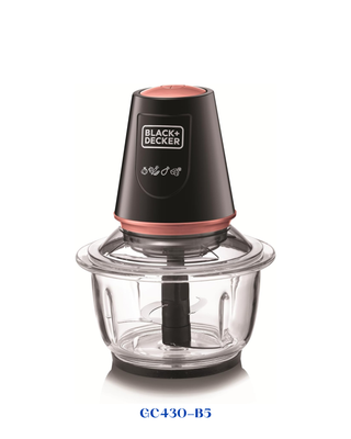 BLACK&amp;DECKER VERTICAL CHOPPER WITH GLASS BOWL 400W-1.2L