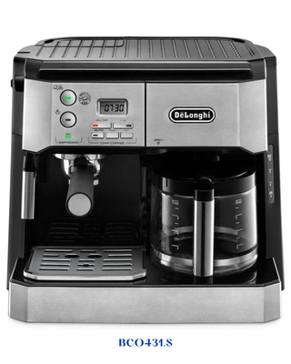 DELONGHI COMBI COFFEE MACHINE – SILVER &amp; BLACK
