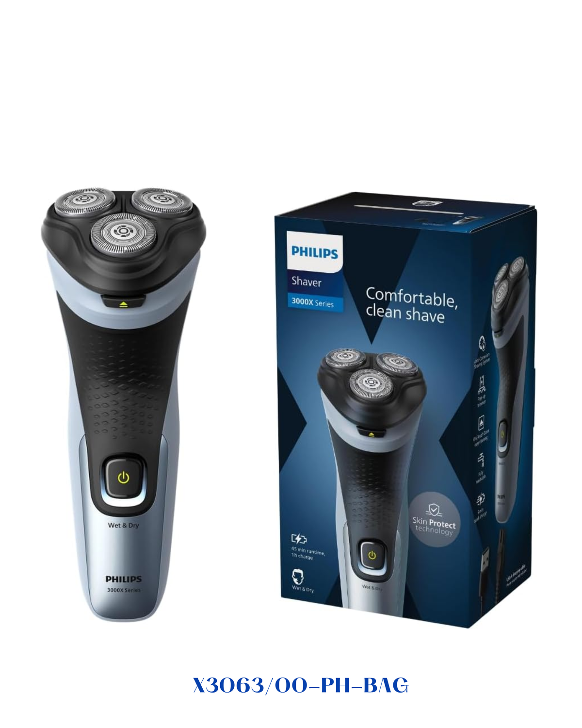 PHILIPS  SHAVER 3000X SERIES WET &amp; DRY ELECTRIC SHAVER