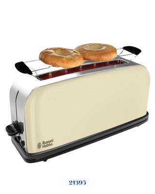 RUSSELL HOBBS COLOURS PLUS CLASSIC CREAM 2 SLICE LONG SLOT TOASTER 1000W