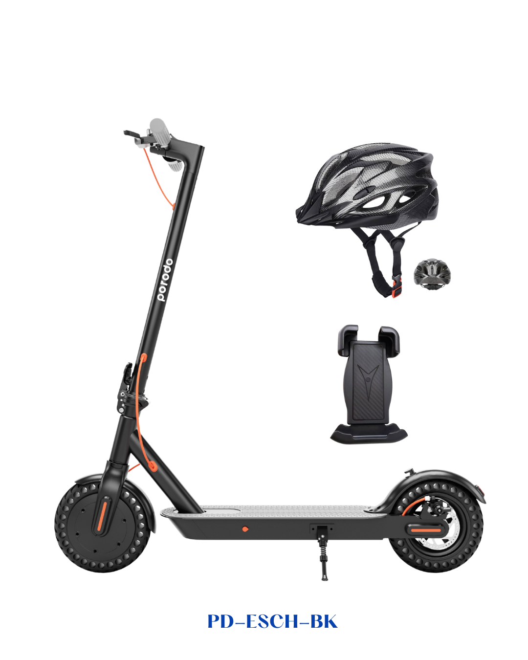 PORODO ELECTRIC SCOOTER 6.6AH WITH HELMET - BLACK