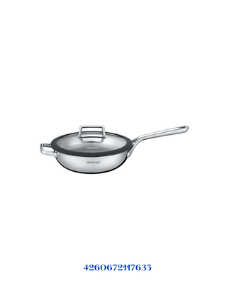 ARSHIA STAINLESS STEEL NON‑STICK WOK PAN WITH LID 26 CM