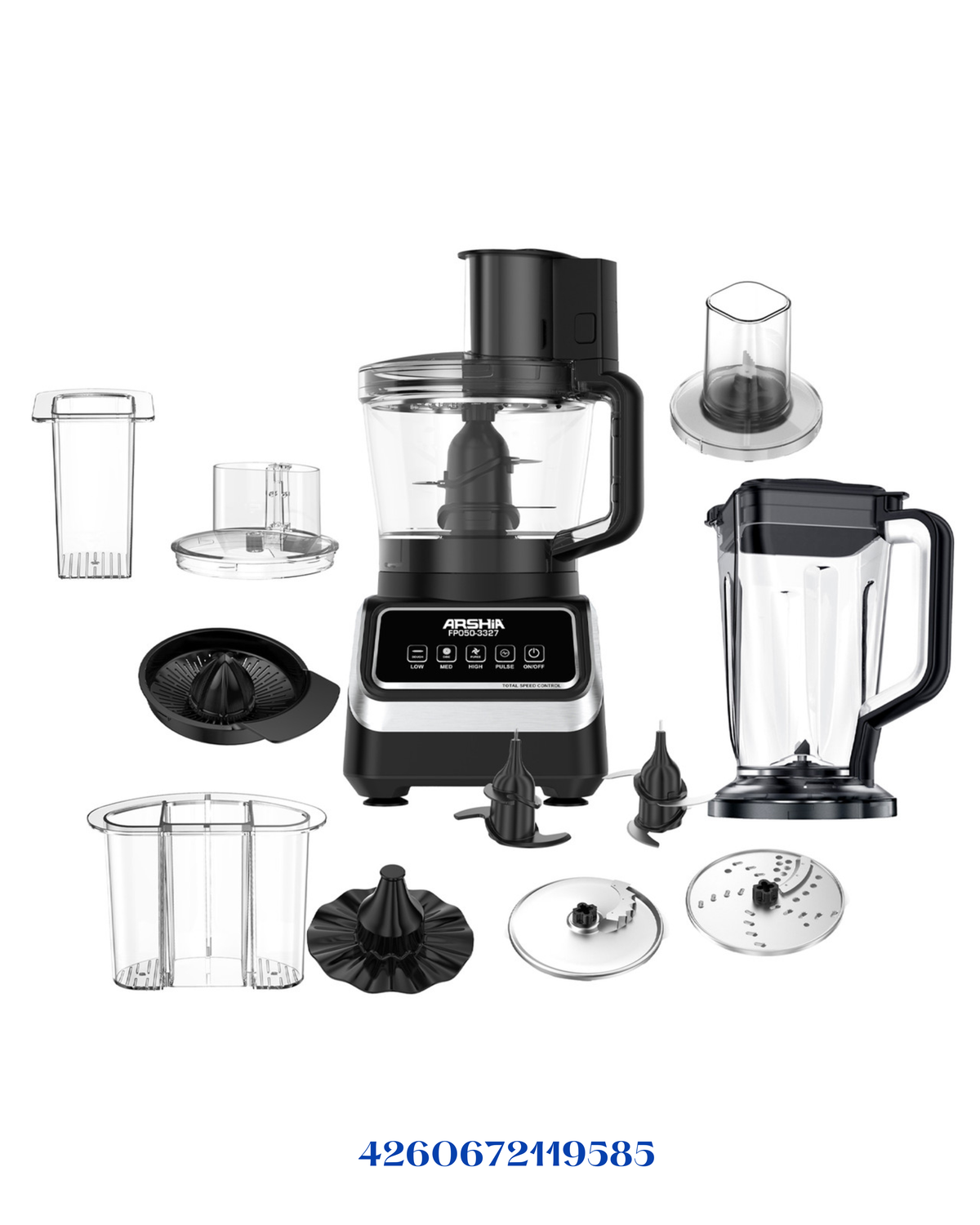 ARSHIA 10‑IN‑1 FOOD PROCESSOR 1000W 2.5L