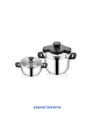 ARSHIA STAINLESS STEEL TWIN PRESSURE COOKER 4 L + 7 L