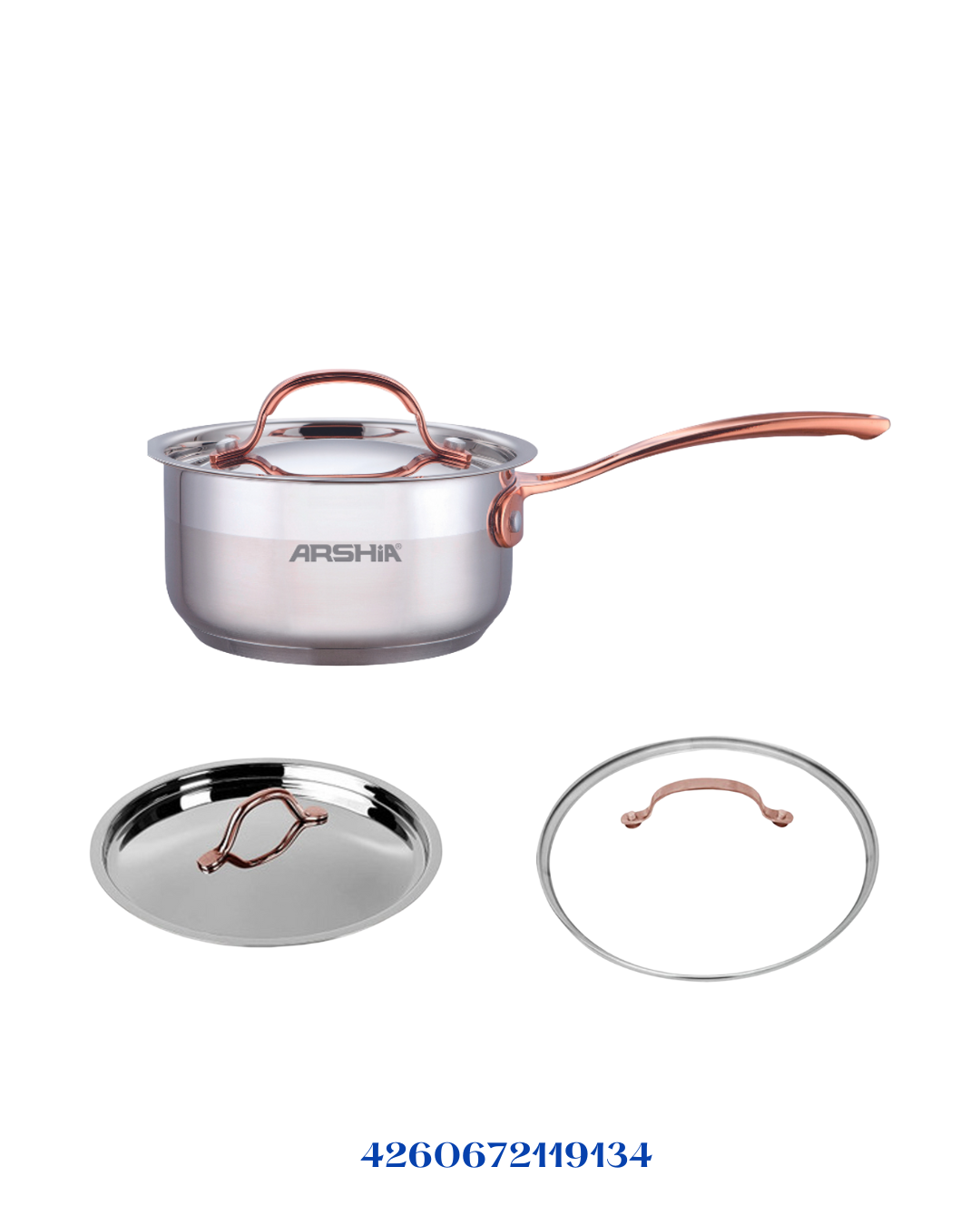 ARSHIA STAINLESS STEEL MILK PAN 16 CM DOUBLE LID