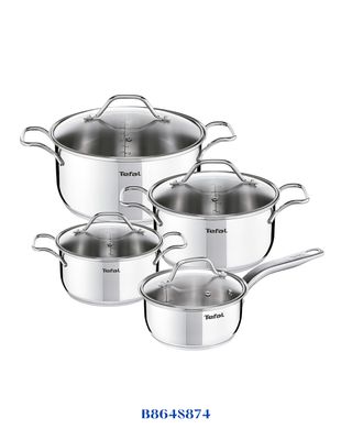 TEFAL INTUITION 8‑PIECE STAINLESS STEEL COOKWARE SET