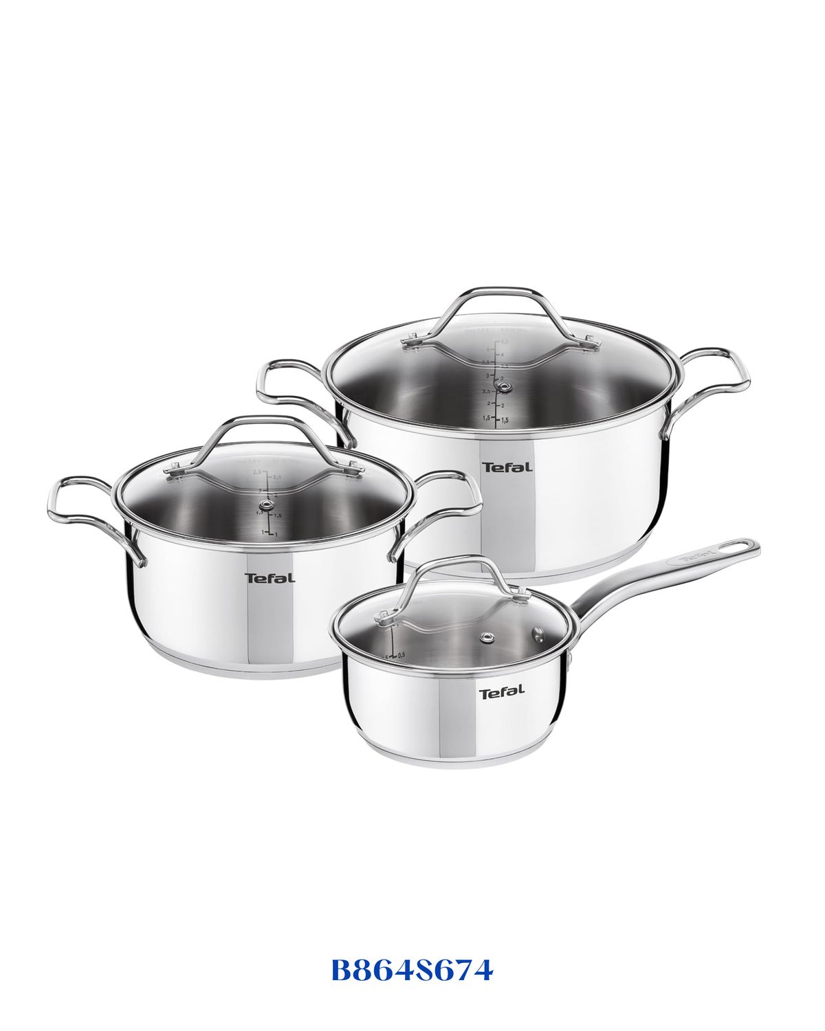 TEFAL INTUITION 6‑PC STAINLESS STEEL COOKWARE SET
