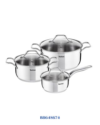 TEFAL INTUITION 6‑PC STAINLESS STEEL COOKWARE SET