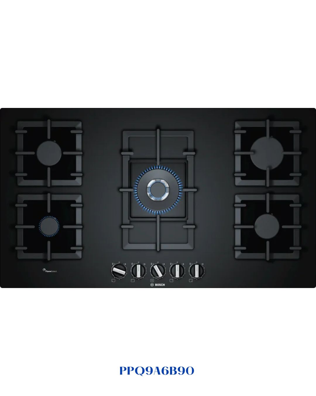 BOSCH BUILT-IN GAS HOB BLACK TEMPERED GLASS – 11,500W – 90CM