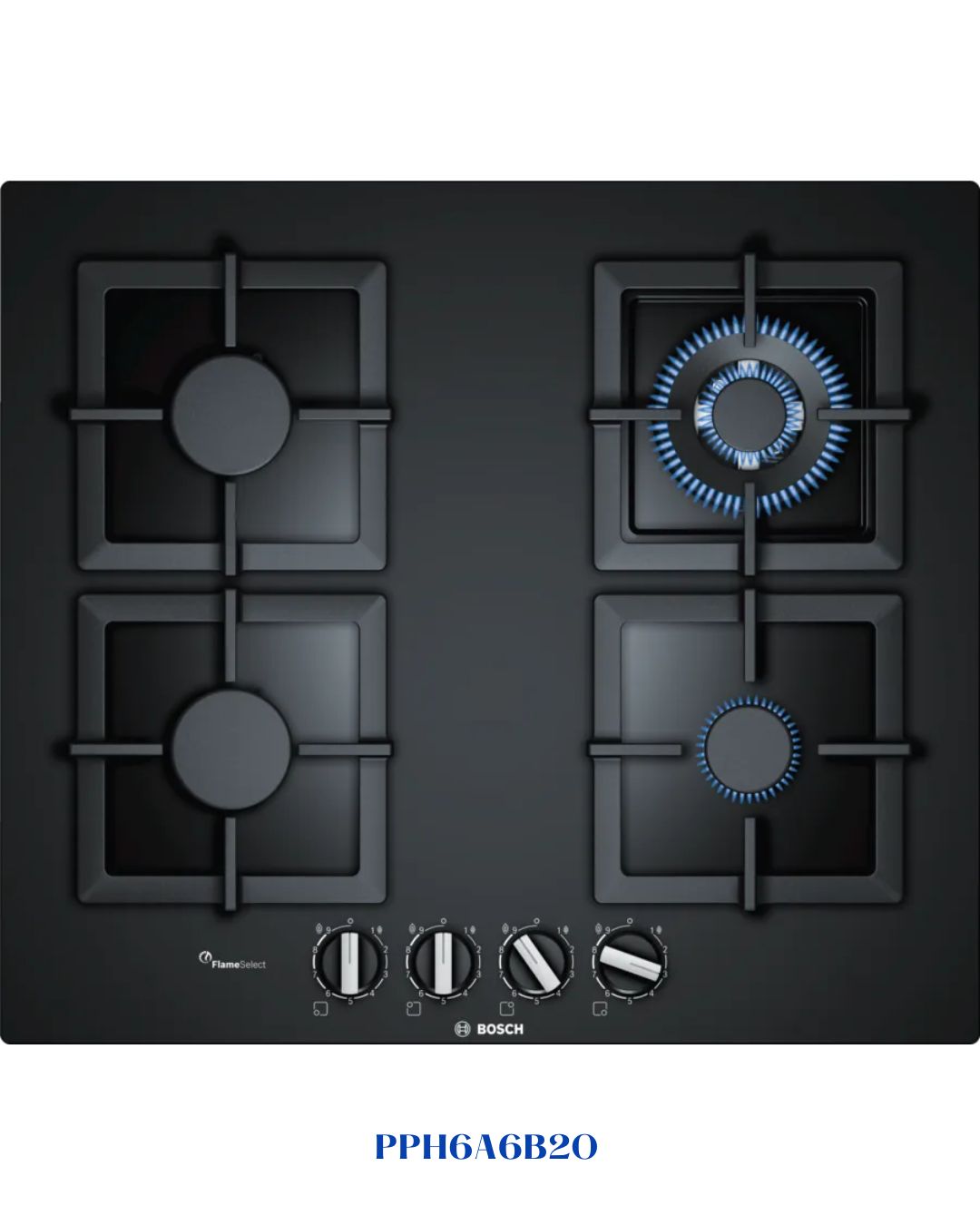 BOSCH BUILT-IN GAS HOB BLACK TEMPERED GLASS – 8000W – 60CM