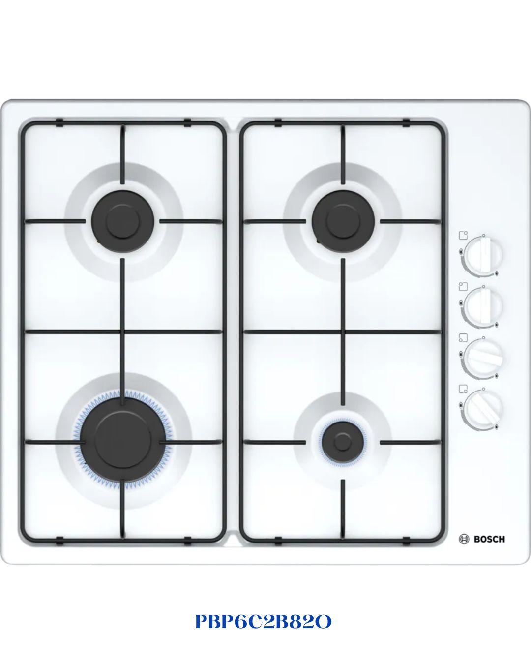 BOSCH BUILT-IN GAS HOB WHITE ENAMELED STEEL – 7500W – 60CM
