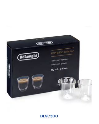 DELONGHI DOUBLE WALL ESPRESSO GLASSES 90 ML (SET OF 6)