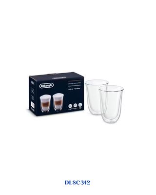 DELONGHI LATTE MACCHIATO DOUBLE WALL GLASSES 220 ML (SET OF 2)