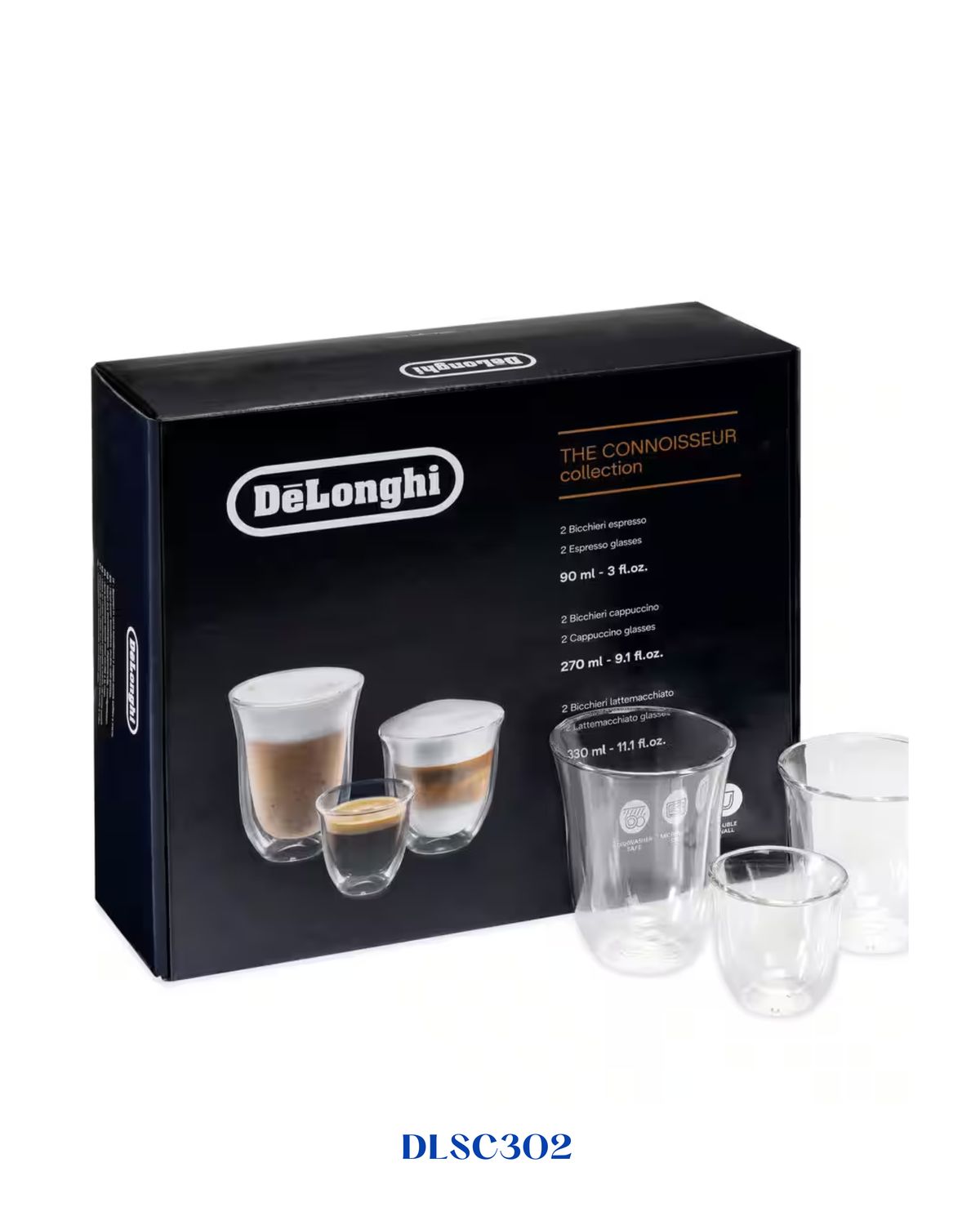 DELONGHI THE CONNOISSEUR COLLECTION DOUBLE WALL GLASS SET (6 PCS)