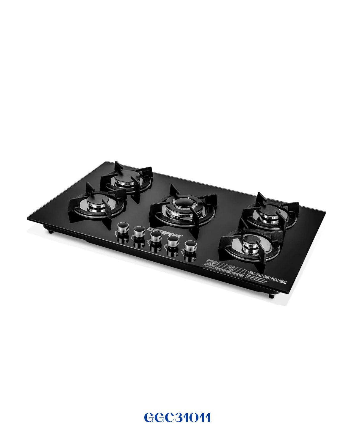 GEEPAS 5-BURNER GAS HOB BLACK