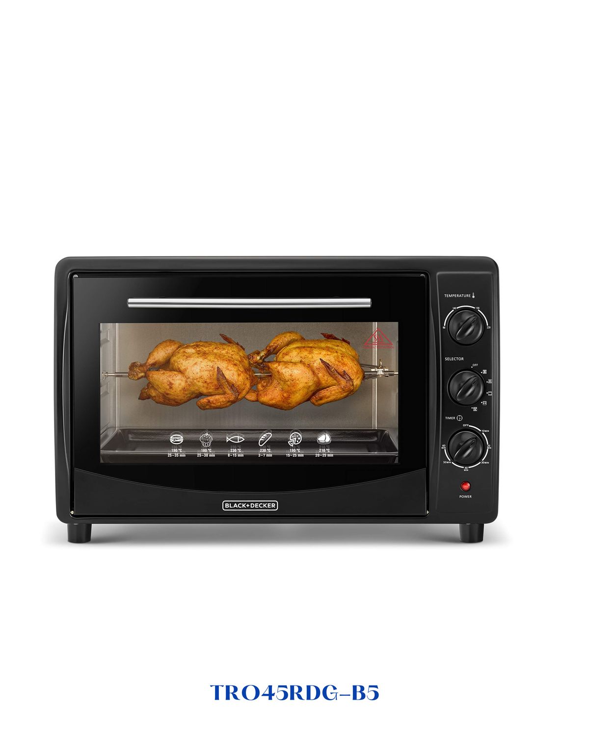 BLACK+DECKER DOUBLE GLASS TOASTER OVEN WITH ROTISSERIE  1800W-45L