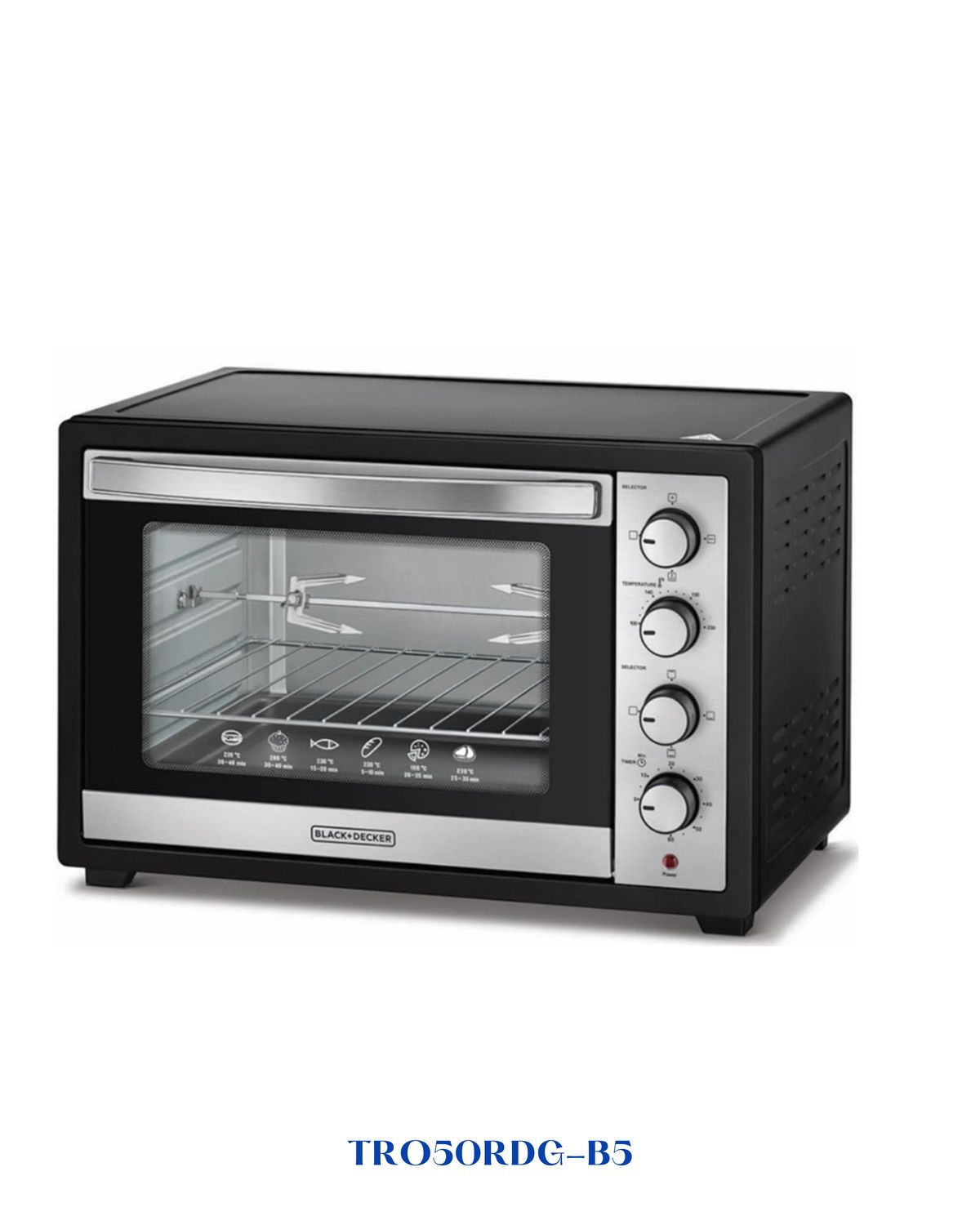 BLACK+DECKER TOASTER OVEN WITH ROTISSERIE &amp; DOUBLE GLASS DOOR 2000W-50L