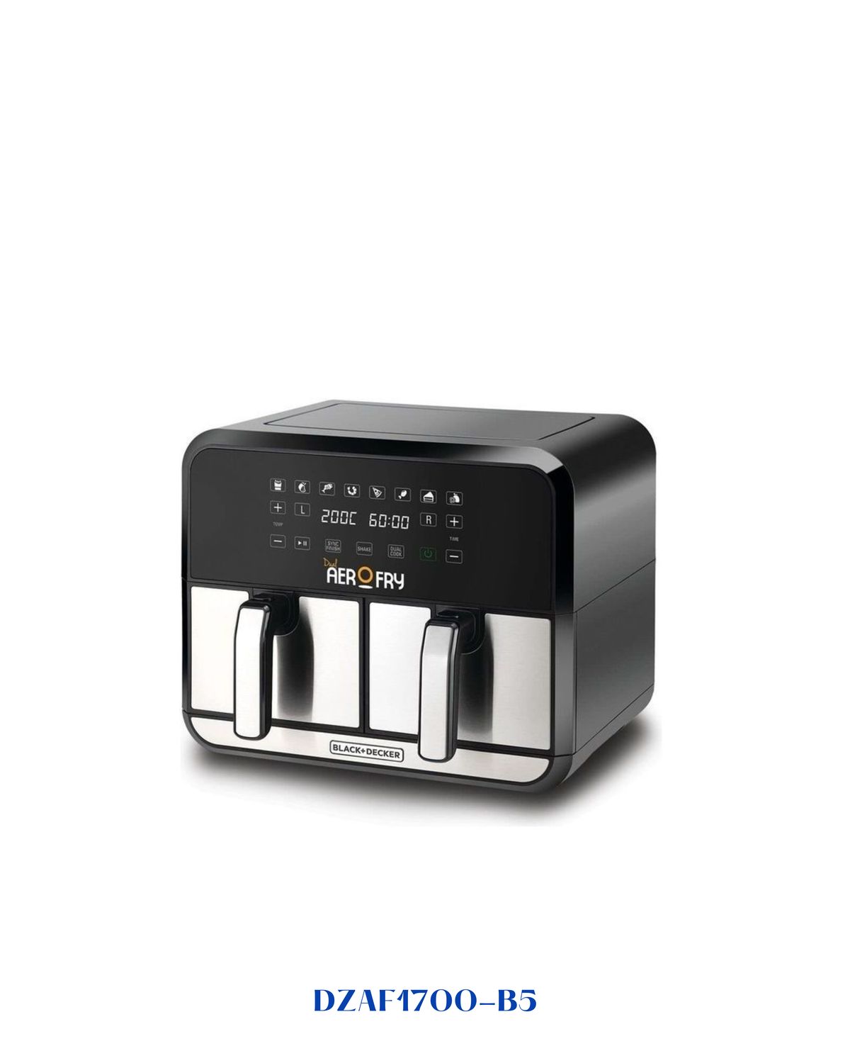 BLACK+DECKER DUAL ZONE AEROFRY DIGITAL AIR FRYER 1700W-8L