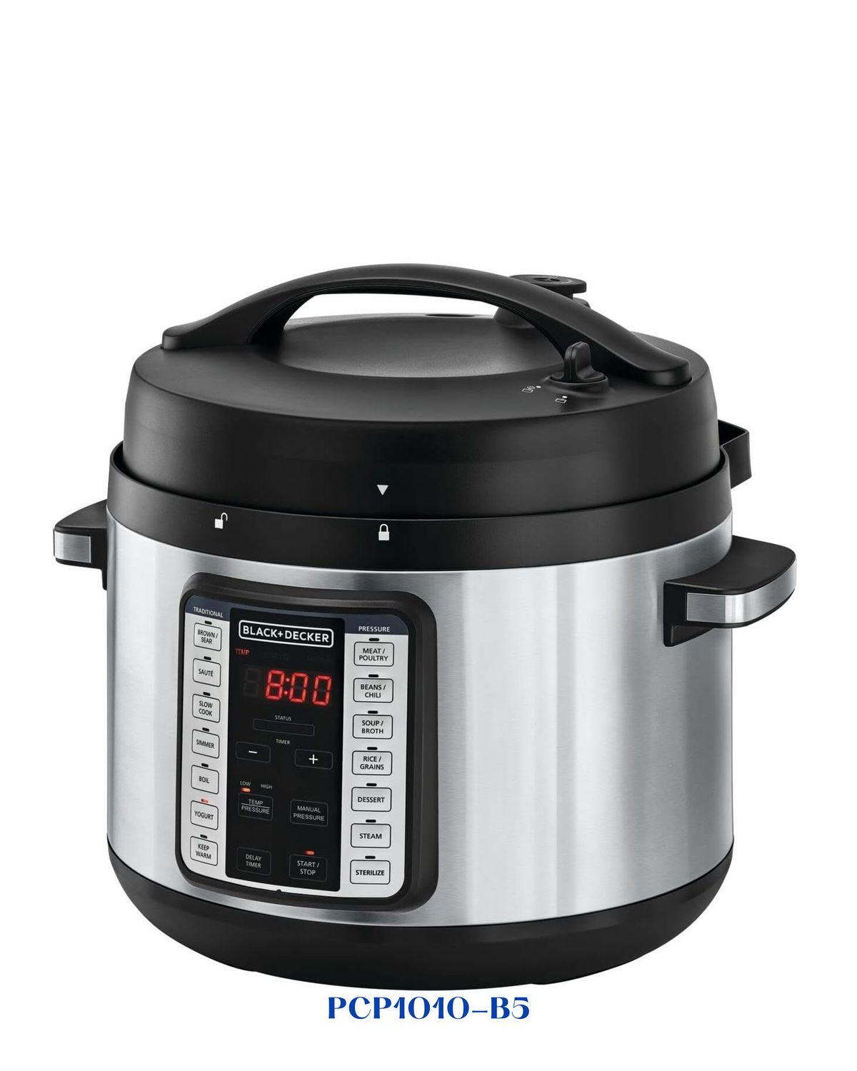 BLACK+DECKER EZ SMART STEAM POT ELECTRIC PRESSURE COOKER 1350W-10L