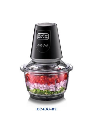 BLACK&amp;DECKER VERTICAL CHOPPER WITH GLASS BOWL 400W-1.2L