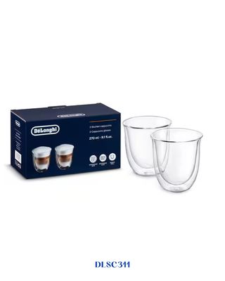 DELONGHI DOUBLE WALL CAPPUCCINO GLASSES – 270ML