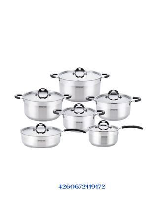 ARSHIA STAINLESS STEEL COOKWARE SET 6‑PIECE