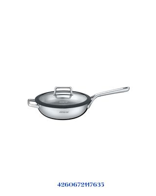 ARSHIA STAINLESS STEEL NON‑STICK WOK PAN WITH LID 26 CM